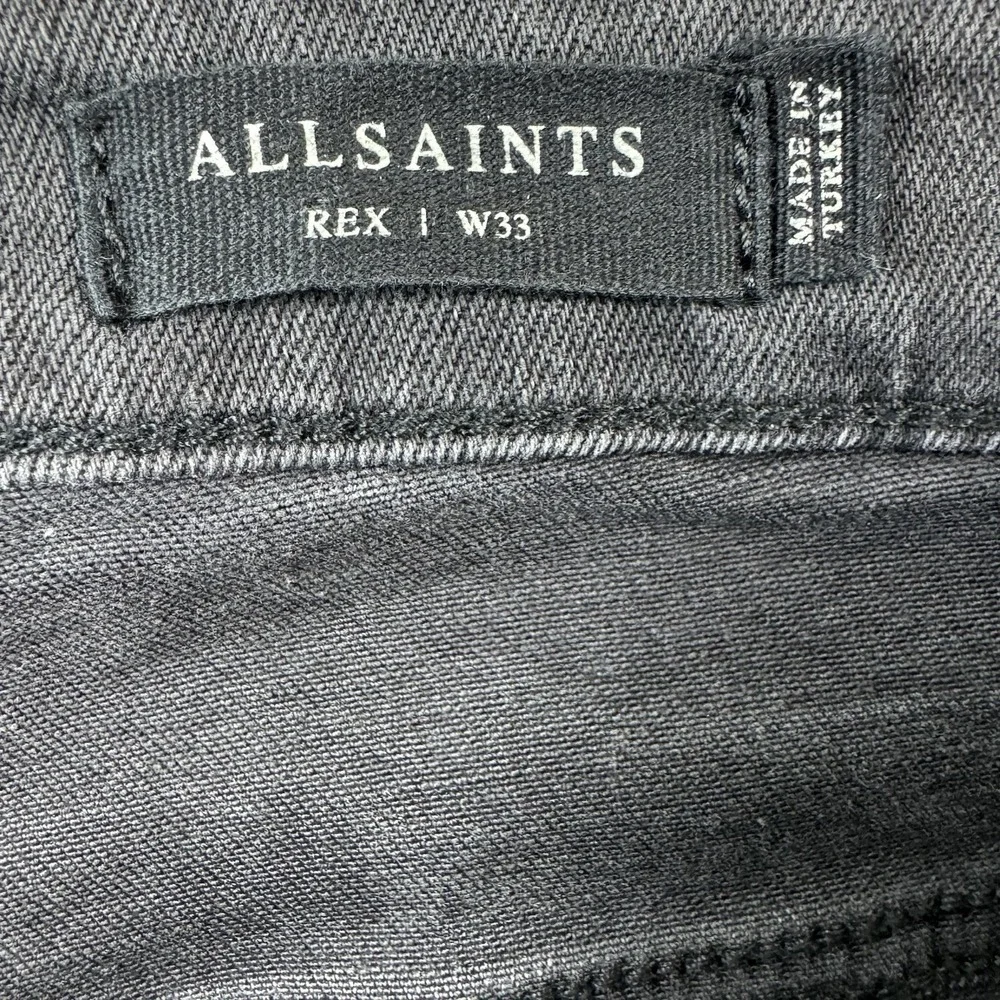 Allsaints VTG Black Wash Button Fly Rex 1 Mens Jeans Size 33x33